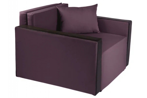 Кресло-кровать Милена с подлокотниками рогожка plum