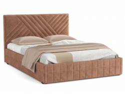 Кровать Гамма 1400 с основанием велюр тенерифе корица