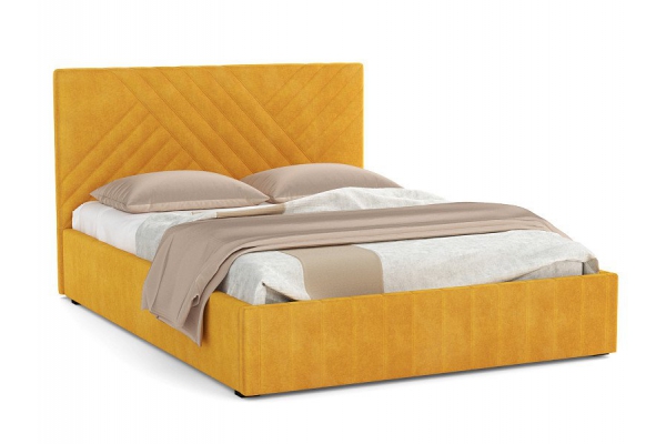Кровать Гамма 1600 с основанием велюр тенерифе куркума