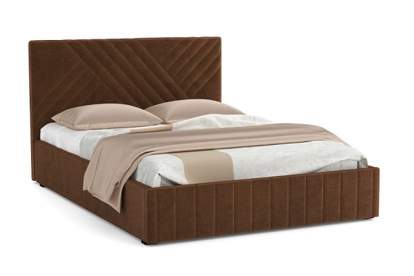 Кровать Гамма 1600 с основанием велюр тенерифе шоколад