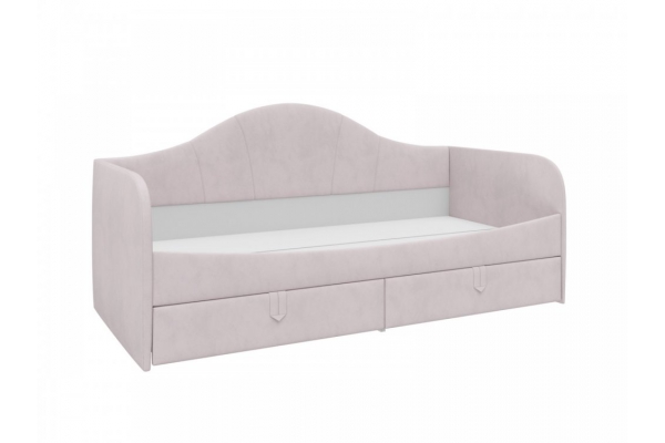 Кровать с мягкой обивкой Алиса ПМ-332.18 велюр розовый