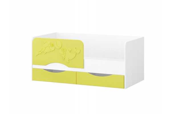 Кровать Дельфин-2 МДФ 1,6 фасад 3D Лимон матовый