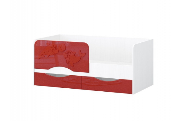 Кровать Дельфин-2 МДФ 1,6 фасад 3D Красный металлик