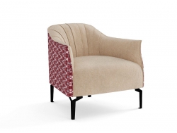 Кресло для отдыха Мускат велюр киото крем/шенилл домино бургунди