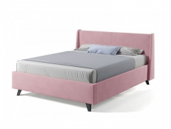 Мягкая кровать Лорен с ПМ 1200*2000 мм микровелюр розовый