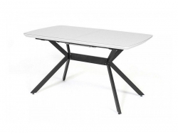 Стол раздвижной Олимп 1140 мм стекло белое/черный муар